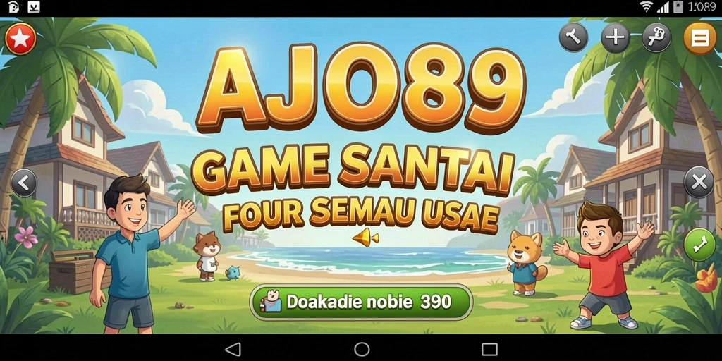 Tampilan gameplay seru AJO89 dengan karakter dan level menarik.