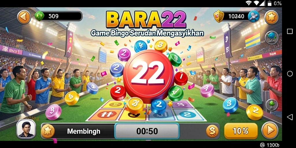 Tampilan gameplay Bingo yang seru dan interaktif di BARA22.