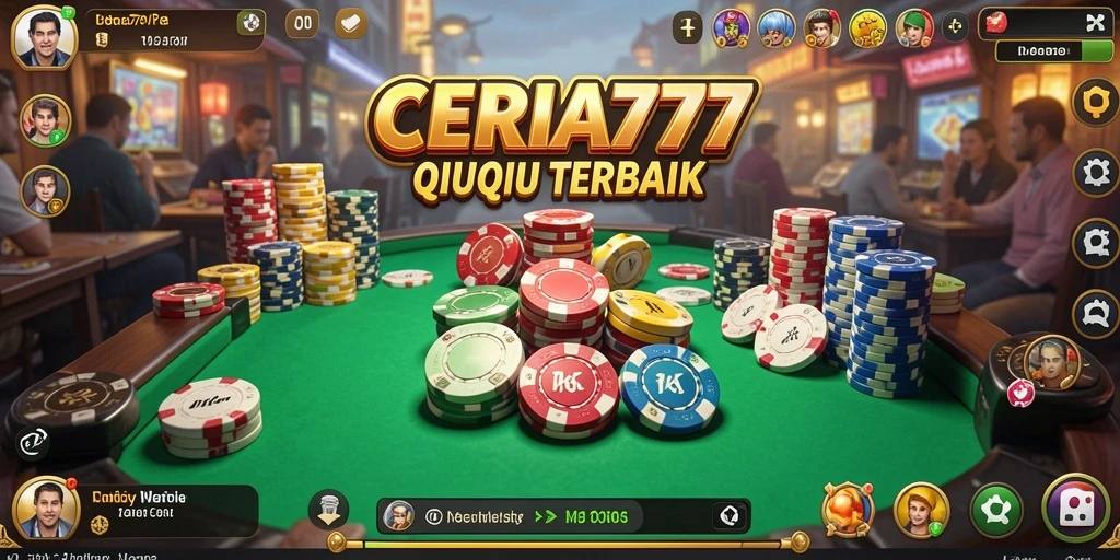 Screenshot CERIA777 menampilkan aksi seru permainan QiuQiu.