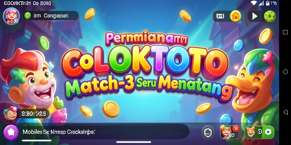 Tampilan gameplay seru COLOKTOTO dengan pencocokan permata warna-warni.