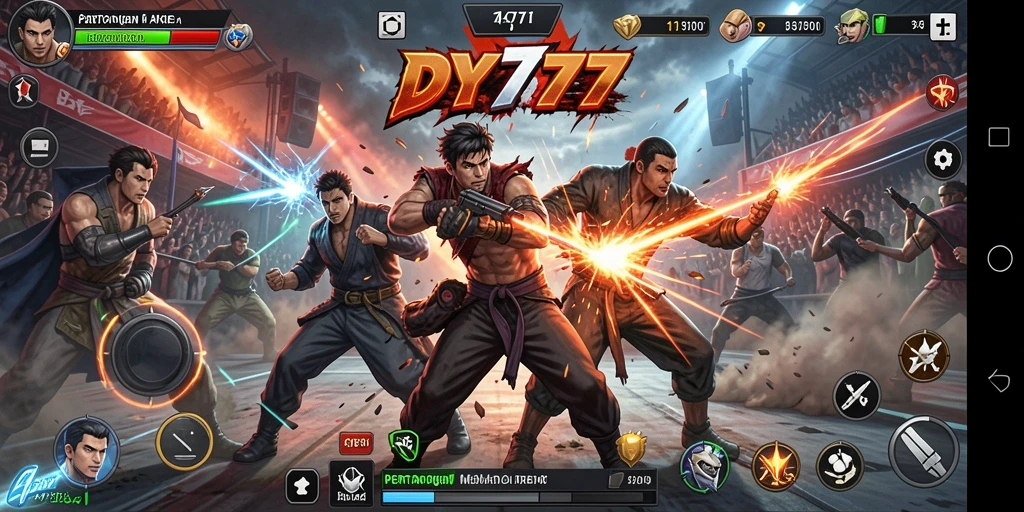 Screenshot aksi seru gameplay Fighting DY777.