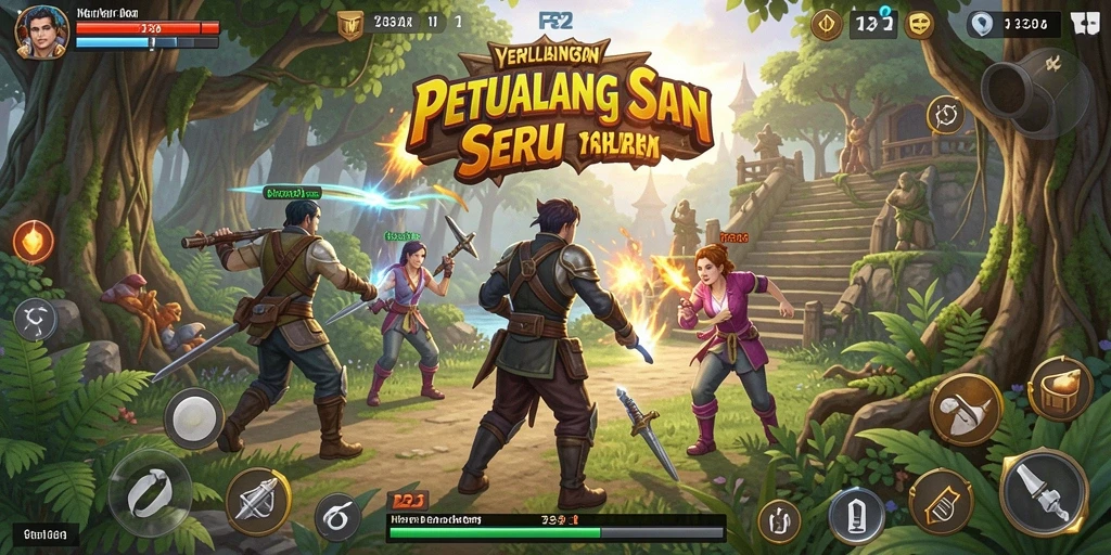 Tampilan seru gameplay petualangan F32 yang mendebarkan.