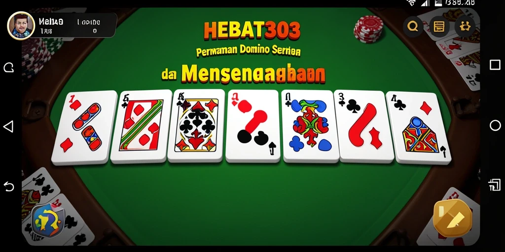 Tampilan gameplay seru HEBAT303 dengan kartu Domino yang menarik.