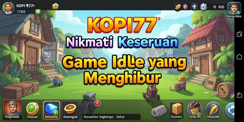 Tampilan gameplay KOPI77 dengan suasana kedai kopi yang ceria.