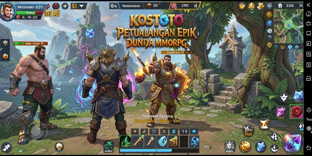 Screenshot gameplay KOSTOTO yang menunjukkan aksi seru di dunia MMORPG.