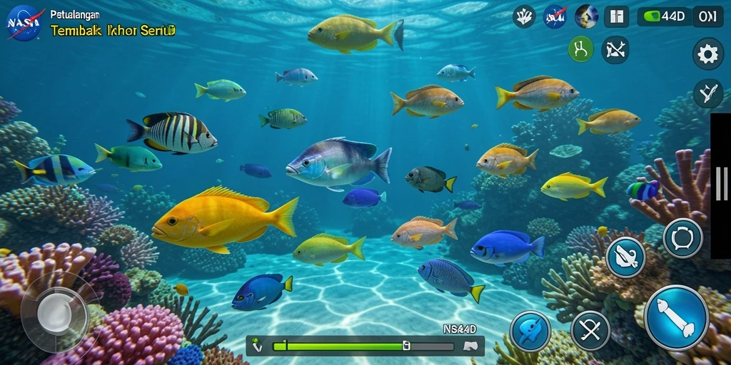 Tampilan gameplay Tembak Ikan yang seru dan menantang di NASA4D.