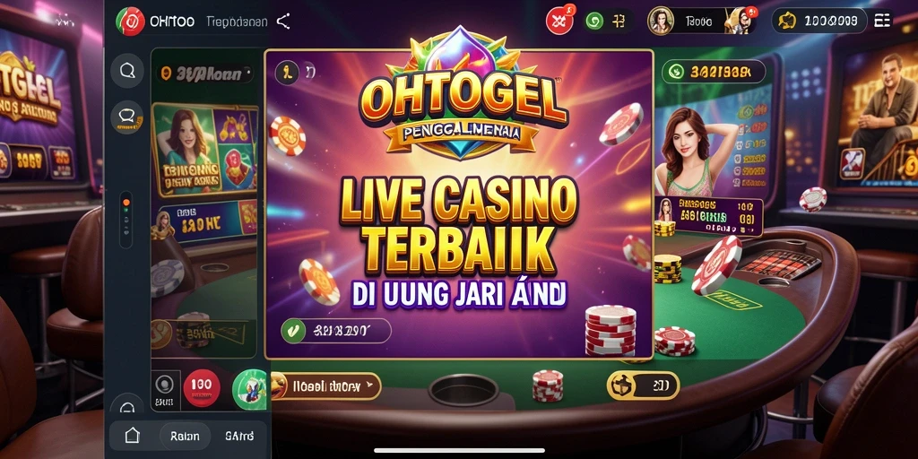 Screenshot gameplay menampilkan suasana Live Casino yang mendebarkan.