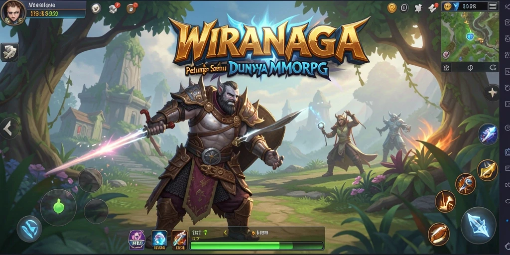 Screenshot utama WIRANAGA menampilkan aksi seru dalam gameplay MMORPG.