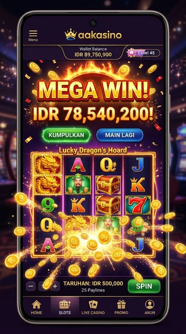 Tampilan antarmuka aakasino yang sederhana dan menarik.